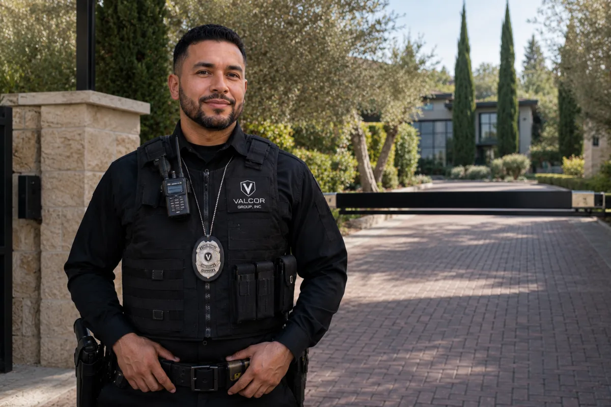 A licensed armed security officer on duty.